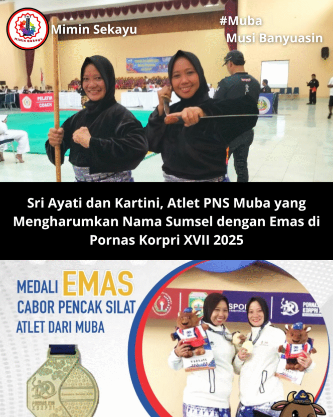 
 Sri Ayati dan Kartini, Atlet PNS Muba yang Mengharumkan Nama Sumsel dengan Emas di Pornas Korpri XVII 2025